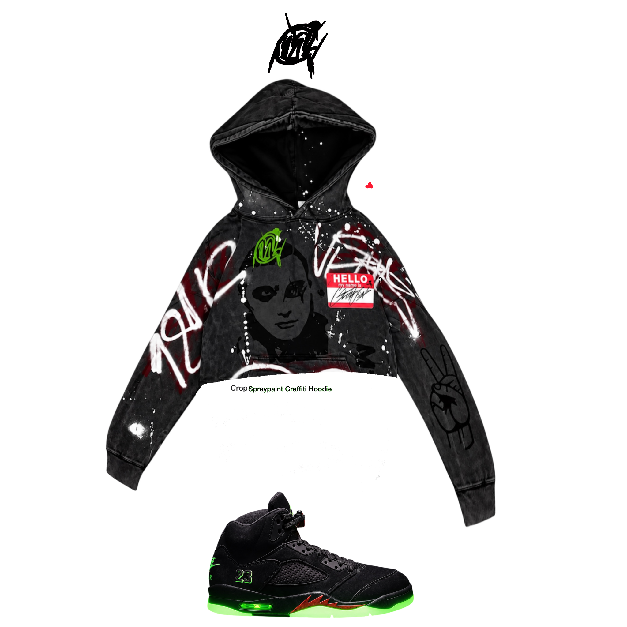 Halloween 5s Graffiti Hoodie crop